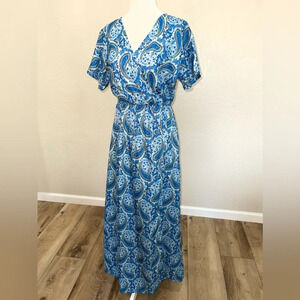 NWOT Women Bohemian Vintage Summer Sexy V Neck short sleeve Maxi Dress